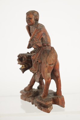 Lot 84 - A 19TH CENTURY CHINESE HARDWOOD CARVED FIGURE
