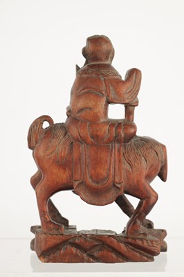 Lot 84 - A 19TH CENTURY CHINESE HARDWOOD CARVED FIGURE