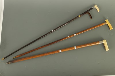Lot 117 - A SELECTION OF THREE 19TH CENTURY IVORY HANDLED WALKING STICKS