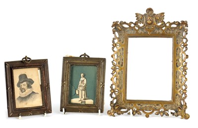 Lot 76 - A PAIR OF 18TH CENTURY BRASS PICTURE FRAMES