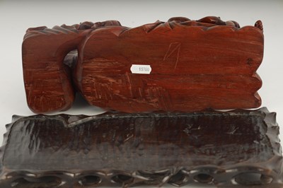 Lot 135 - A FINELY CARVED 19TH CENTURY CHINESE HARDWOOD SCULPTURE
