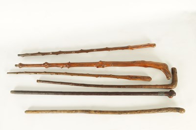 Lot 11 - A COLLECTION OF SIX 19TH CENTURY WALKING CANES
