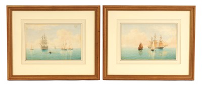 Lot 385 - WILLIAM FREDERICK SETTLE OF HULL (1821 - 1897) - A PAIR OF MARINE WATERCOLOURS