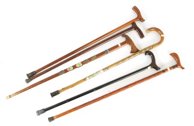 Lot 282 - A COLLECTION OF SIX WALKING STICKS
