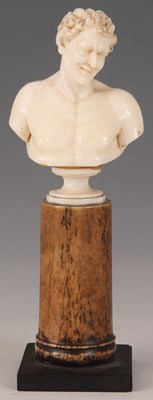 Lot 516 - A 19th CENTURY CARVED IVORY BUST in the form...