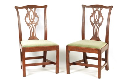 Lot 989 - A PAIR OF CHIPPENDALE STYLE CHAIRS