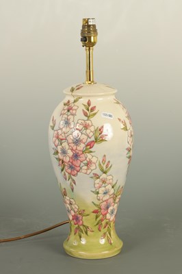 Lot 155 - A MOORCROFT LAMP IN THE SPRING BLOSSOM DESIGN
