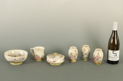 Lot 18 - A COLLECTION OF SIX MOORCROFT SPRING BLOSSOM PATTERN AND ANOTHER