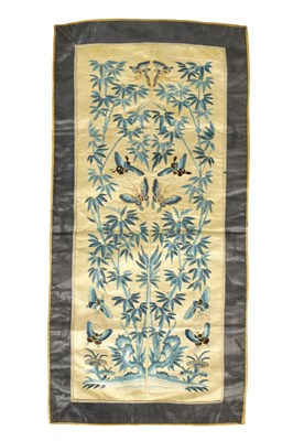 Lot 30 - A 19TH CENTURY CHINESE SILK PANEL