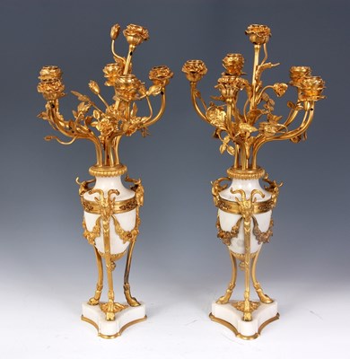 Lot 491 - A PAIR OF LARGE 19TH CENTURY FRENCH ORMOLU AND...