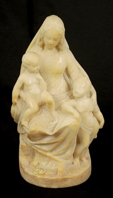 Lot 547 - AN 18TH /19TH CENTURY CARVED ALABASTER FIGURE