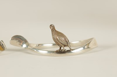 Lot 318 - OF COUNTRY SPORTS INTEREST - A SET OF FOUR EARLY 20TH CENTURY SILVER NAPKIN HOLDERS