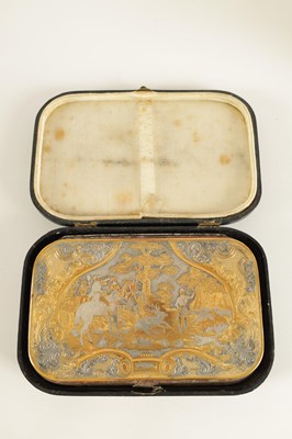 Lot 568 - JEAN JULIEN FAUCHERRE (1805-1891) A FINE MID 19TH CENTURY FRENCH MIXED METAL CIGARETTE/CARD CASE