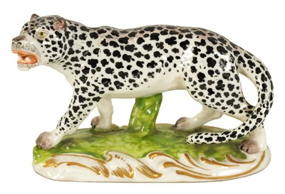 Lot 30 - A 19TH CENTURY STAFFORDSHIRE FIGURE OF A LEOPARD