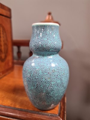 Lot 99 - A 19TH CENTURY MINIATURE CHINESE ROBINS EGG GLAZED ‘MEIPING’ VASE
