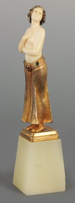 Lot 617 - AN ART DECO GILT BRONZE AND IVORY FIGURE