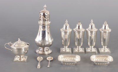 Lot 421 - A COLLECTION OF 8 SILVER CRUETS