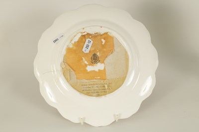 Lot 39 - A ROYAL WORCESTER SCOLLOP EDGED CABINET PLATE SIGNED H. AYRTON