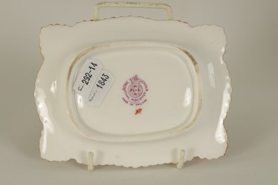 Lot 21 - A ROYAL WORCESTER SHAPED RECTANGULAR SHALLOW DISH PAINTED BY H. AYRTON