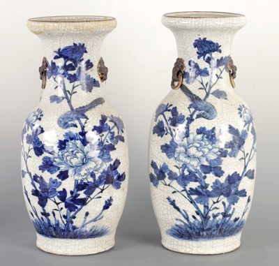 Lot 78 - A PAIR OF 19TH CENTURY CHINESE CRACKLE GLAZE VASES
