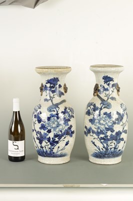 Lot 78 - A PAIR OF 19TH CENTURY CHINESE CRACKLE GLAZE VASES