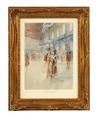 Lot 422 - GEORGE STEIN (1870 - 1955)  EARLY 20TH CENTURY WATERCOLOUR - "L'OPERA, PARIS"