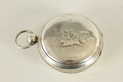 Lot 386 - ROBERT ROSKELL, LIVERPOOL. NO. 23396. A SILVER CASED HUNTER POCKET WATCH