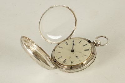 Lot 386 - ROBERT ROSKELL, LIVERPOOL. NO. 23396. A SILVER CASED HUNTER POCKET WATCH