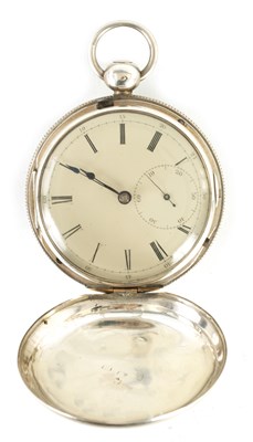 Lot 386 - ROBERT ROSKELL, LIVERPOOL. NO. 23396. A SILVER CASED HUNTER POCKET WATCH