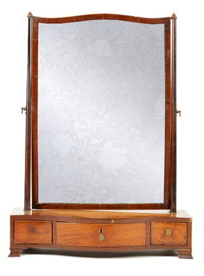 Lot 1001 - A GEORGE III SERPENTINE SHAPED TOILET MIRROR