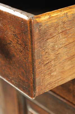 Lot 1032 - AN UNUSUALLY SMALL EARLY 18TH CENTURY WESTMORELAND OAK DRESSER AND RACK