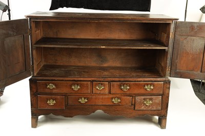 Lot 960 - AN EARLY 18TH CENTURY OAK SIDE CUPBOARD