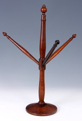 Lot 661 - A LATE GEORGIAN TURNED THREE BRANCH FRUITWOOD...