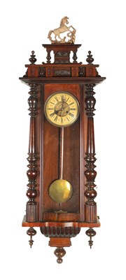 Lot 822 - A LATE 19TH CENTURY GERMAN VIENNA STYLE WALL CLOCK