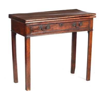 Lot 946 - A GEORGE III MAHOGANY TEA TABLE