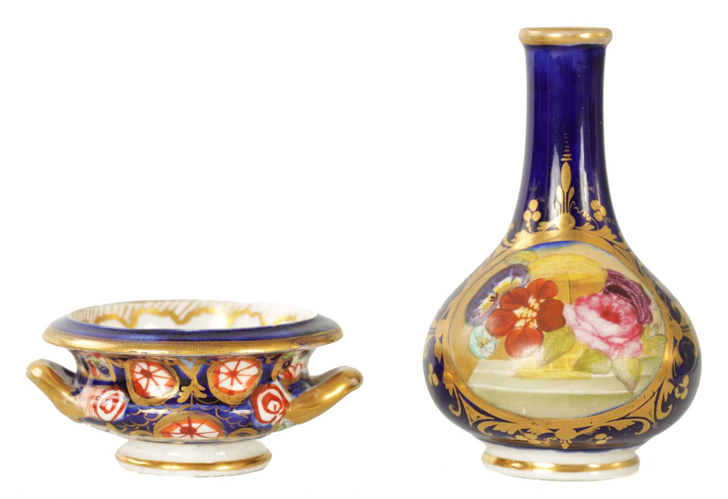 Lot 65 - TWO EARLY 19TH CENTURY PORCELAIN DERBY (WILLIAM DUESBURY & CO) MINIATURES