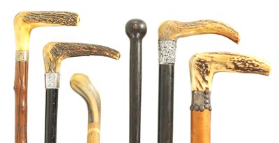 Lot 507 - A COLLECTION OF SIX WALKING STICKS