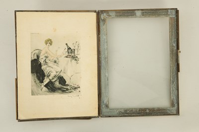 Lot 216 - A PAIR OF LOUIS ICART COLOURED ENGRAVED MENU CARDS