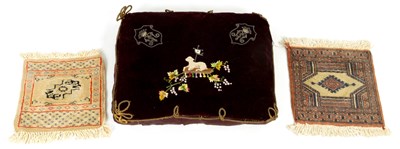 Lot 579 - A 19TH CENTURY FRENCH EMBROIDERED CUSHION