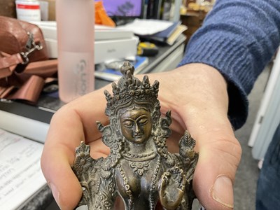 Lot 272 - A 19TH CENTURY CHINESE BRONZE BUDDHA