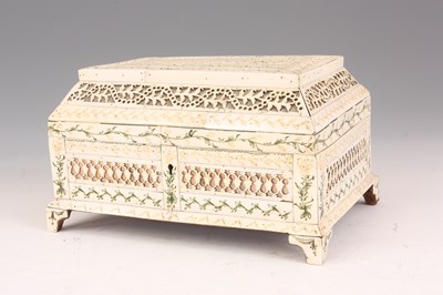 Lot 664 - A LATE 18TH CENTURY ARC ANGEL WHALEBONE CASKET...