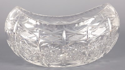Lot 3 - A LATE 19TH CENTURY BOAT SHAPED CUT GLASS FRUIT BOWL