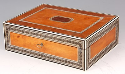 Lot 690 - A 19TH CENTURY SANDALWOOD EBONY AND IVORY...