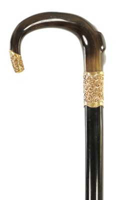 Lot 471 - AN EARLY 20TH CENTURY HORN HANDLED WALKING STICK