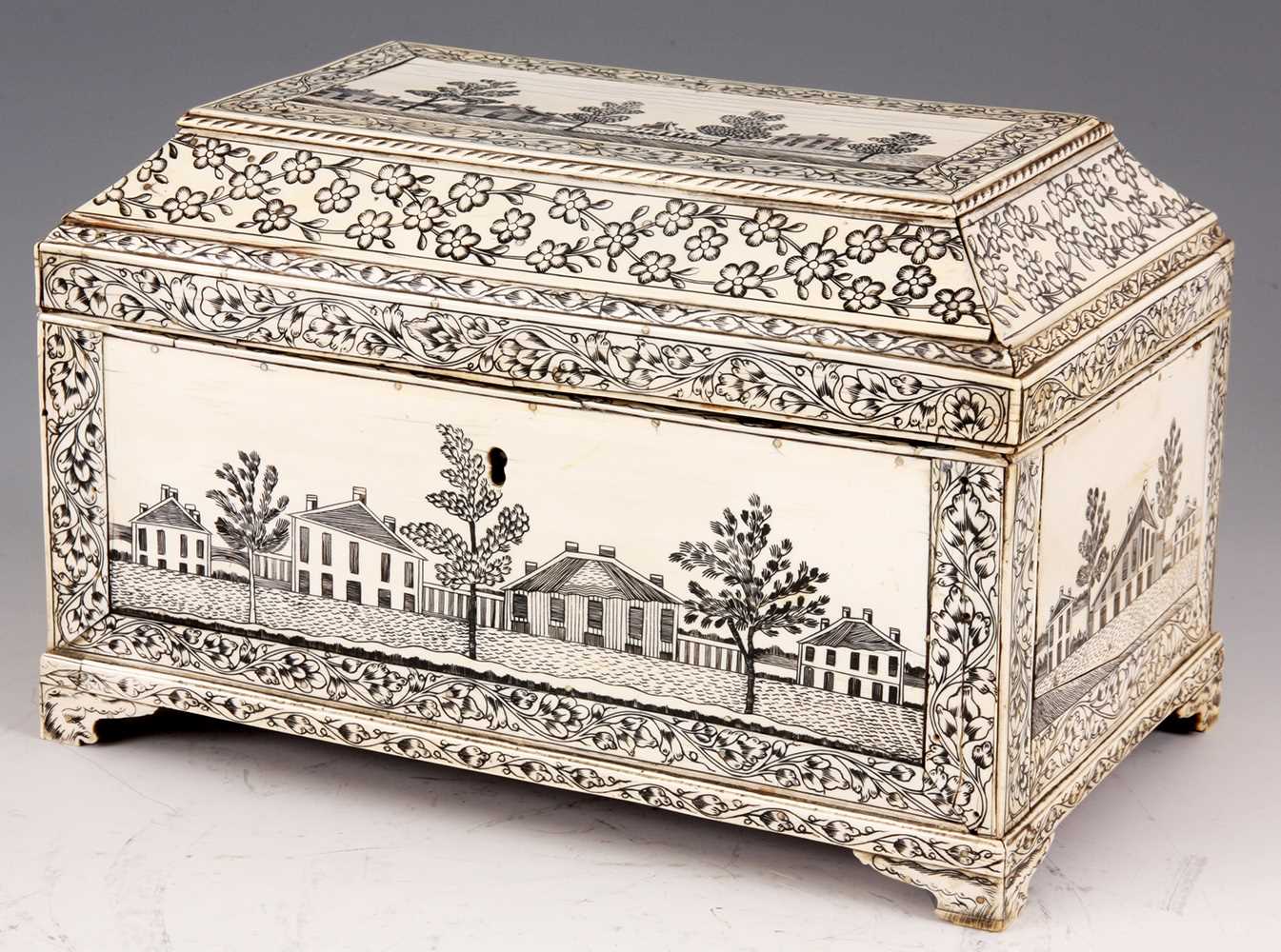 Lot 677 - A LATE 18TH CENTURY ANGLO INDIAN IVORY...