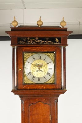 Lot 891 - THOMAS LISTER, HALIFAX. A GEORGE III AXE MOON 30-HOUR LONGCASE CLOCK