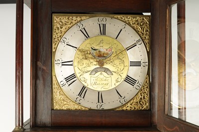 Lot 891 - THOMAS LISTER, HALIFAX. A GEORGE III AXE MOON 30-HOUR LONGCASE CLOCK