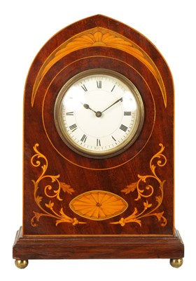 Lot 880 - A LATE 19TH CENTURY FRENCH MAHOGANY INLAID MANTEL CLOCK