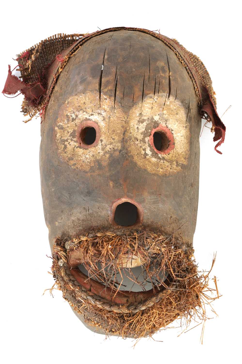 Lot 612 - A 19TH CENTURY AFRICAN TRIBAL CARVED WOOD MASK