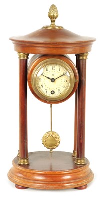 Lot 803 - AN EDWARDIAN GERMAN PORTICO MANTEL CLOCK